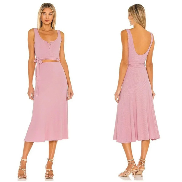 NWT Lovers and Friends Pink Malone Midi Dress $138 - Picture 1 of 14